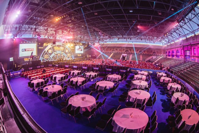 panoramic view of darts hall