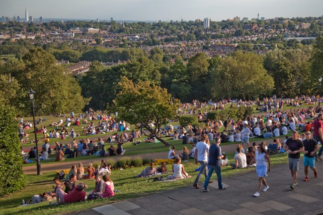 A view of the ally pally park